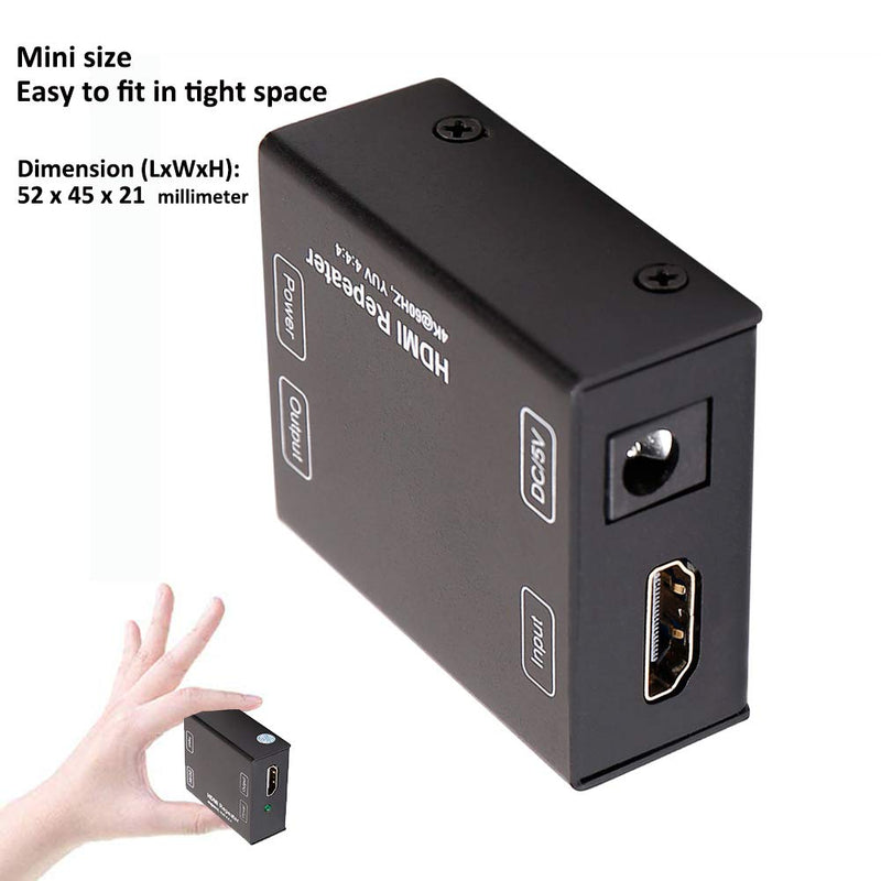 DTECH HDMI Signal Amplifier Booster Repeater 4K 60Hz YUV 444 18Gbps 1080P HDCP 2.2 CEC 3D 4K2K Extender Boost up to 164 Feet Compatible with VR TV Box Blu-ray Player HDTV Monitor Projector