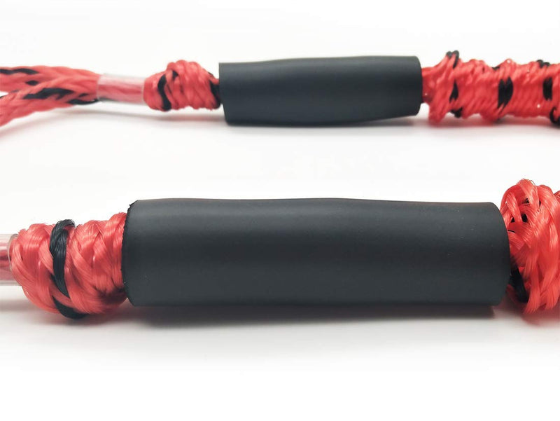 Boat Bungee Dock Lines Mooring Rope Boats Accessories, Quick Docking Lines for Boat Non Jerking 3.5 ft 2 Pack Red& Black Spot