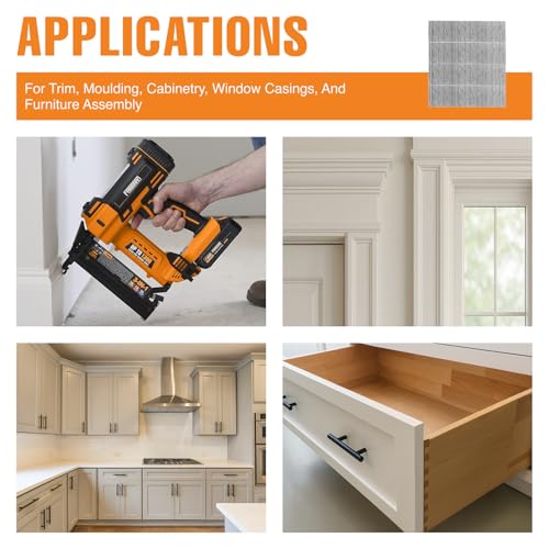Freeman 18-Gauge Brad Nails, 1-1/4 Inch, Glue Collated Galvanized, 5000 Count, For Trim, Molding and Baseboards, Fits Most 18-Gauge Pneumatic, Electric Brad Nailers – BN18-125-5K