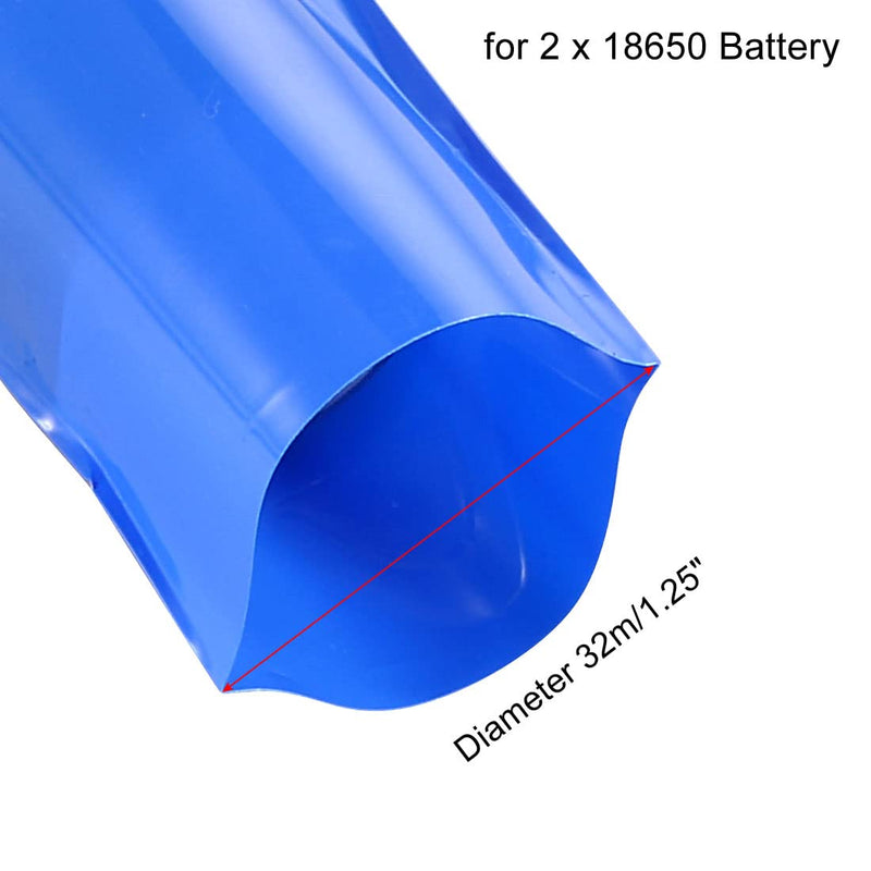 sourcing map Battery PVC Heat Shrink Tubing 50mm 18650 Battery Storage 6M Blue