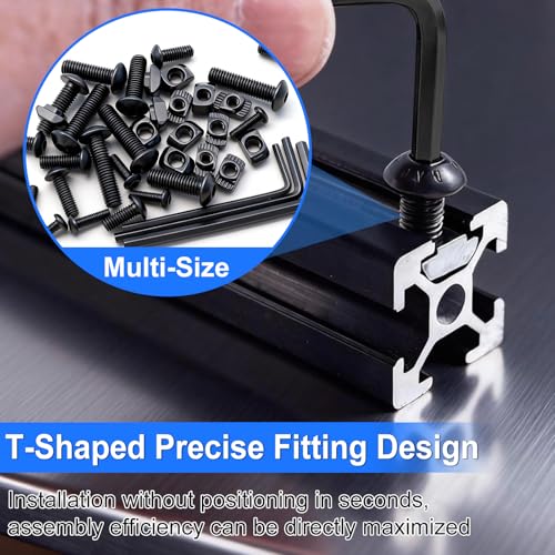 260Pcs M5 T Slot Nuts Screws Kit, Nuts and Bolts Assortment Kit + 260PCS M3 M4 M5 T Slot Nut Screws Kit