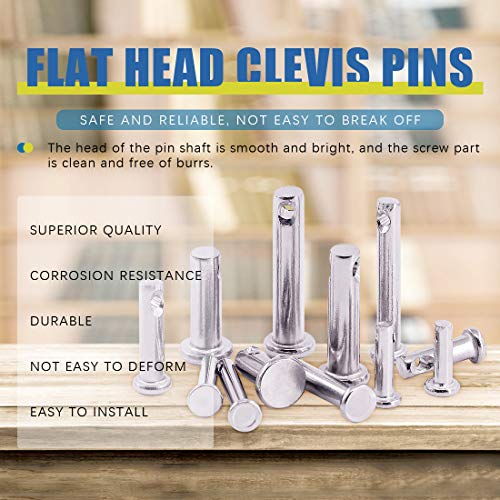 Glarks 340Pcs 6 Sizes 304 Stainless Steel Cotter Pin Clip Key Fastner Assortment Kit + 96Pcs 12 Sizes 304 Stainless Steel Flat Head Single Hole Clevis Pins Assortment Kit