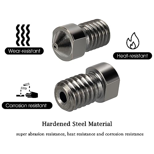 15pcs Hardened Nozzle Set for Anycubic Kobra 3D Printer, 7pcs 0.4mm Nozzles and 2pcs 0.2mm, 0.6mm, 0.8mm, 1.0mm Wear-resistant Nozzle Set for Anycubic Mega, Mega X, Chrion, Kobra Neo For Mega Hardened