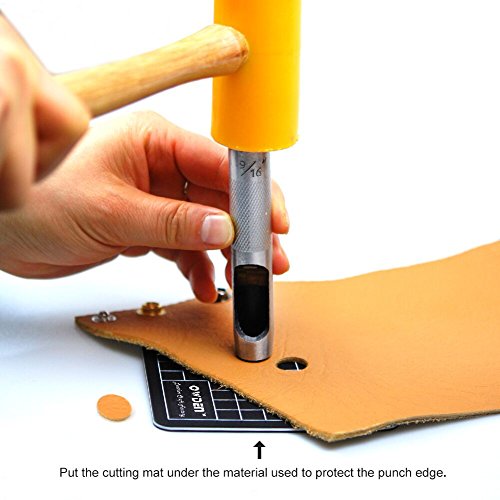 OWDEN 12Piece Leather Hole Punch Set,(1/8”-3/4”) with a Cutting Mat.