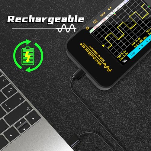 BSIDE Handheld Digital Oscilloscope, 50MHz Bandwidth with 3.2” Color LCD, 200MSa/s Sampling Rate, Potable Automotive Scope Tester with Auto/Nomal/Single Trigger for Electronic Audio Amplifier Hobbyist