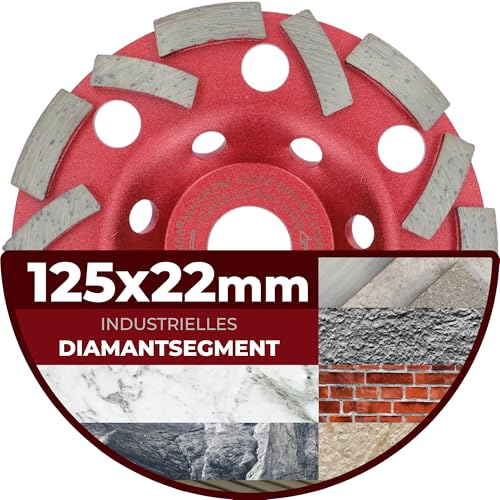 PRODIAMANT Diamond Cup Wheel Diameter 125mm Turbo Segment Concrete Natural Stone Grinding Wheel Professional Tool
