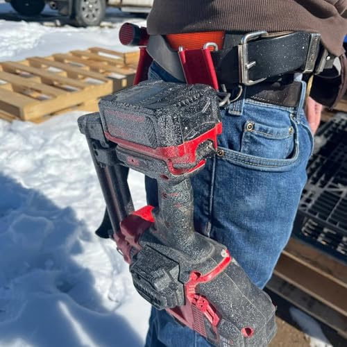 YM Carpenter MK5 Y-Clip Toolbelt Attachment - Add-On Storage Clips for Tool Belts, Holds Tape Measure, Hammer, Impact Driver, Nail Gun – Durable Universal Fit Red