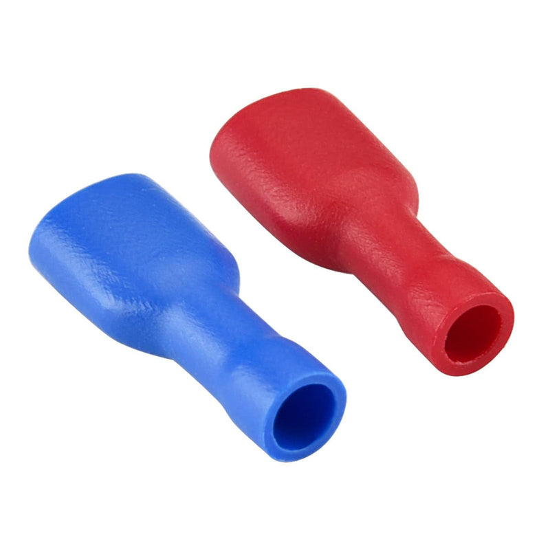 Quick Coupling Socket Vinyl Fully Insulated, 6.3 x 0.8 mm Cable Lug, Red for 0.5-1.5 mm² (22-16 AWG), Blue for 1.5-2.5 mm² (16-14 AWG), Pack of 120 Red-blue 120