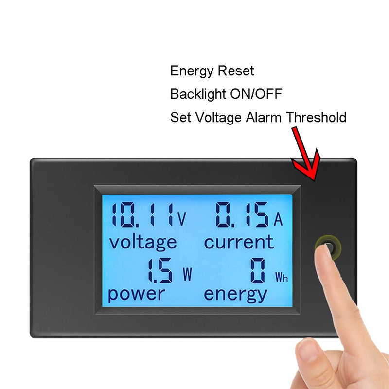 KETOTEK Voltmeter Ammeter Electricity Meter Power Meter DC 6.5~100V with 100A Shunt, Volt Ampere Watt Energy Display DC Current Voltage Meter Meter, Wattmeter Energy Meter for Solar Car 100A Multimeter+100A Shunt