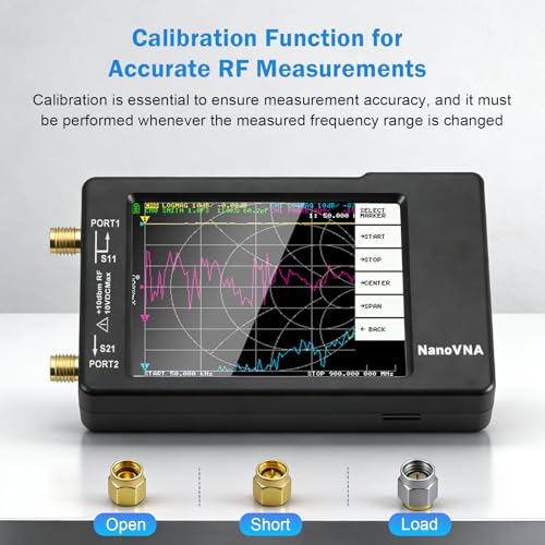 AURSINC NanoVNA-H Vector Network Analyzer 10KHz -1.5GHz | HF VHF UHF Antenna Analyzer Measuring S Parameters, Voltage Standing Wave Ratio, Phase, Delay, Smith Chart (with SMA Calibration Kit 5pcs)