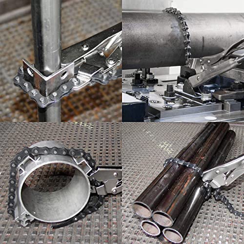 Strong Hand Tools Locking Chain Pliers, Removable 48″ Chain, Holds Up To 14" Diameter Pipes, Unique Easy Open Crank Handle, Quick Release Trigger, PFC1048 48″ (1,200 mm) chain