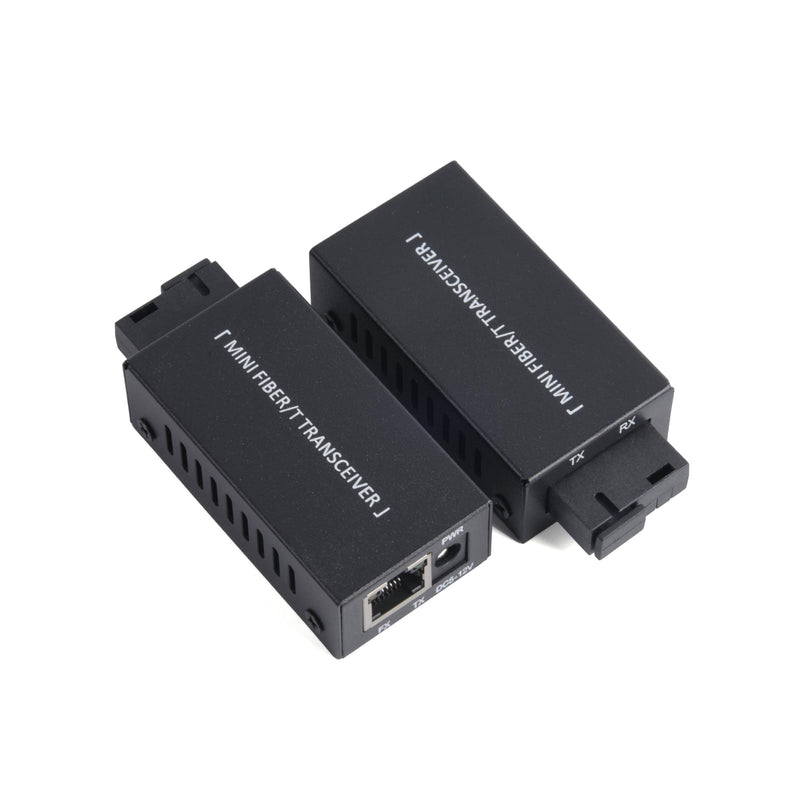 1 Pair Mini Gigabit Fiber Optical Media Converter - Fiber to Ethernet Converter, SC to RJ45, 100/1000Mbps Up to 20Km, with US Power Supply