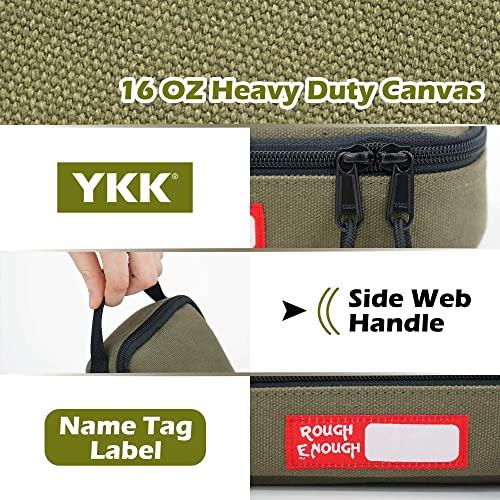 Rough Enough Canvas Small Tool Pouch Bag with Zipper Handle Bundle Set