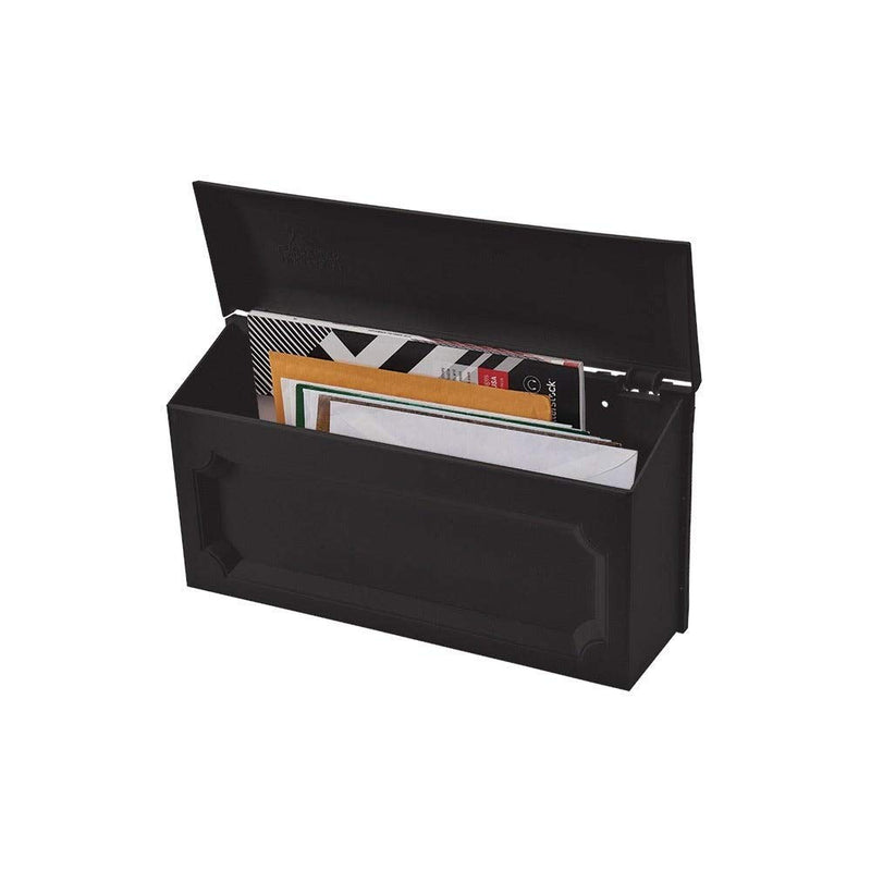 Gibraltar Mailboxes Windsor Small Capacity Rust-Proof Plastic Black, Wall-Mount Mailbox, WMH00B04