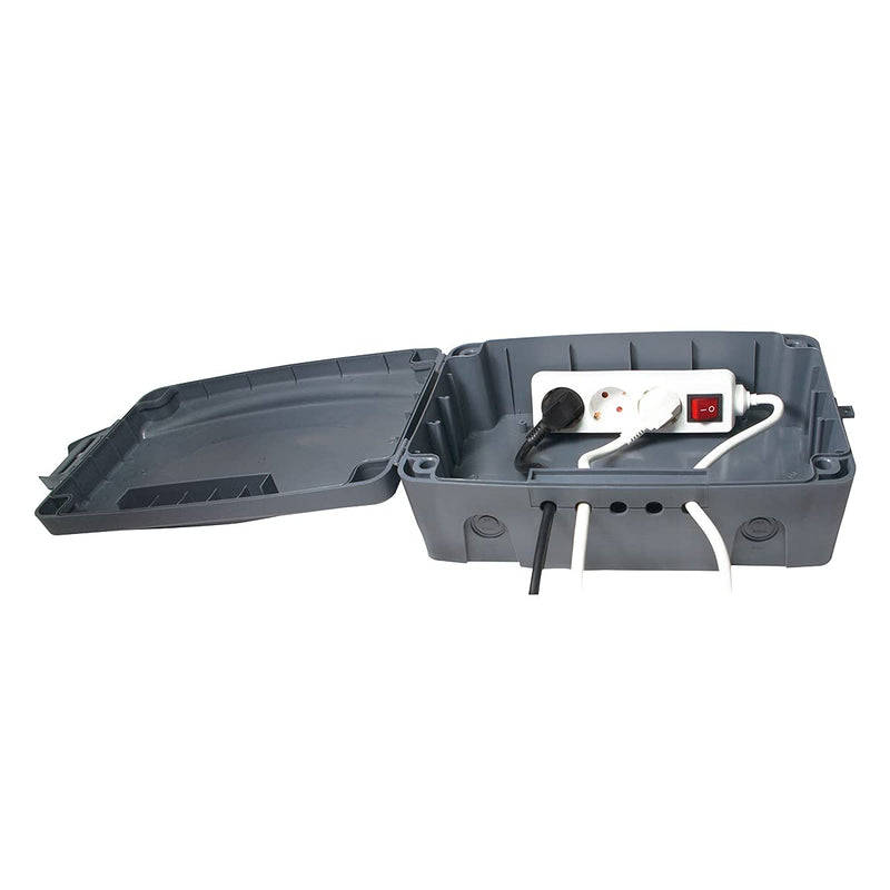 LogiLink LPS223 - weatherproof electronics box for outdoor use in gray with dust and splash protection (IP54), 32x21x11.5cm 32 x 21 x 11.5 cm single