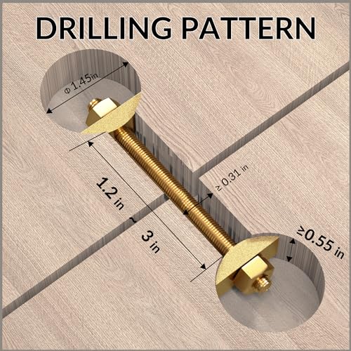 12Pcs Countertop Connector Bolts, M8x100mm Countertop Joint Fasteners, Furniture Fastening Connectors, Drawbolt/Bed/Butcher Block Joint Connector Kit,Miter Draw Bolt Countertop Flip Connector 12
