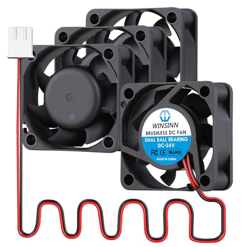 WINSINN DC 40mm Fan 24V 4015 Dual Ball Bearing Brushless Cooling 40x15mm 2PIN (Pack of 4Pcs)