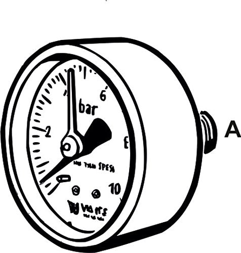 CORNAT DMM14 Pressure Gauge 1/4" f.Pressure red Connection from the back