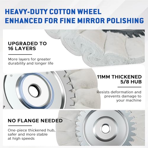 10PCS 8'' Aluminum Polishing Kit for Angle Grinder – S-Shape Fine Buffing Wheels, Buffing Compounds and Aluminum Metal Polishing Wheel Kit for Mirror Finish on Stainless Steel, Chrome, Wheels
