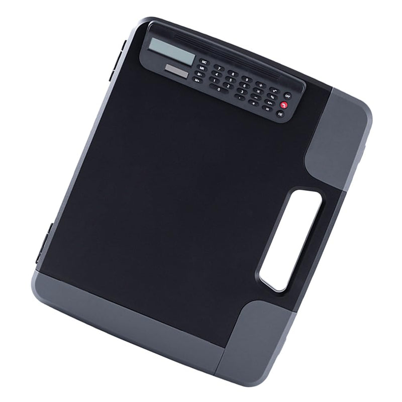 Cabilock Box Binder Portfolio Writing Pad Paper Storage Box Clipboard with Calculator A4 Clipboard A4 Files Storage Holder Writing Board Storage Rack Document Clipboard Case A4 30.7*36.6*6.7cm Black