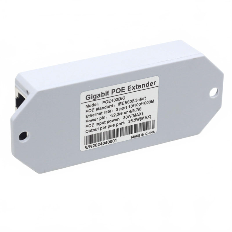 2-Port Outdoor Gigabit PoE Passthrough Switch PoE Extender 1 in 2 Out Cascade Repeater