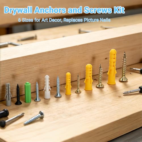 400Pcs Drywall Anchors & Screws Kit, 6 Sizes, Heavy Duty 400PCS 6-Sizes