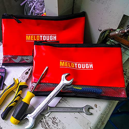 MELOTOUGH Multi Small Tool Pouch Small Tool Bag Zipper Bag Zipper Pouches + Waterproof Material 12 inch Zipper Tool Pouch 2 Pack, Multipurpose Tool Bag Carry Case For Small Tools - Storage Pouches