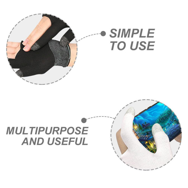 Toddmomy 2 Pairs of Touchscreen Finger Gloves Gaming Finger Sleeves Gaming Finger Gloves Comfort Game Gloves for Mobile Gaming