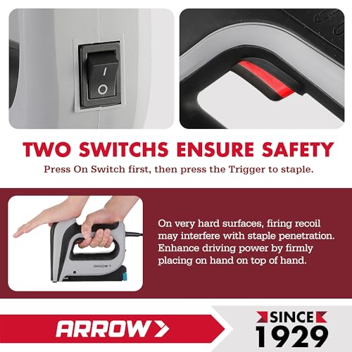 Arrow T50ACD Heavy Duty Electric Staple Gun, Fits 1/4" to 1/2" Staples Multi