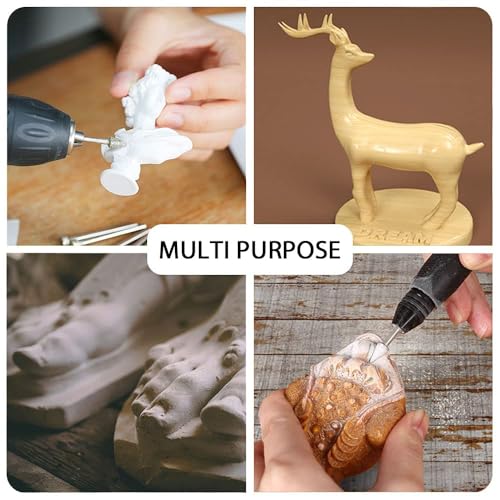 Diamond Cutter Set, 20 Pieces Diamond Grinding Pins with 3 mm Shank, 120 Grit Sanding Attachments for Stone, Glass, Ceramic, Hardwood, Jade, Ideal for Carving, Grinding, Polishing