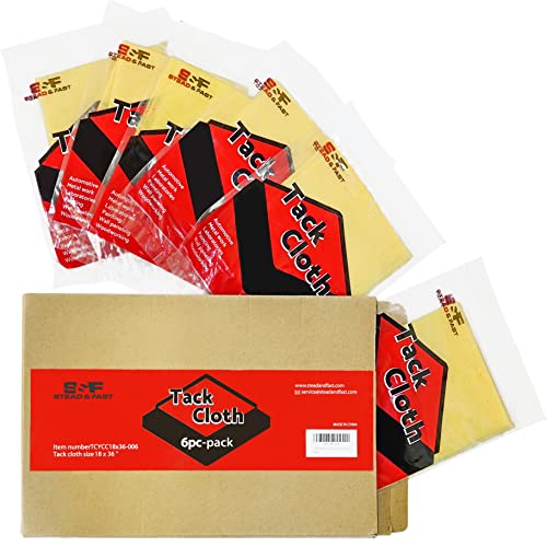S&F STEAD & FAST Tack Cloth for Painting, woodworking, 18 x 36 Inches Dust Cloths, 6 pcs Pack/Sanding Block Set 6 Pcs, 60 80 120 180 220 320, Coarse Medium Fine Grit, Sanding Sponge Assortment