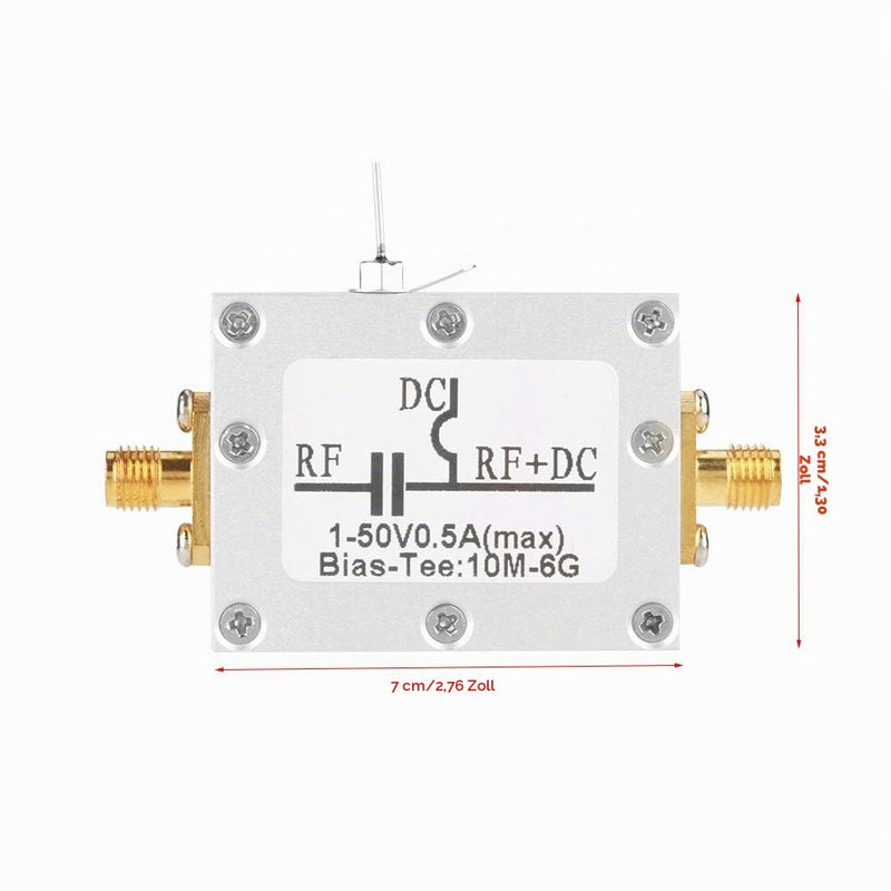 1pc 10MHz-6GHz Frequency Bias T Broadband Radio Transmission Microwave Coaxial Bias Low Noise Amplifier Module