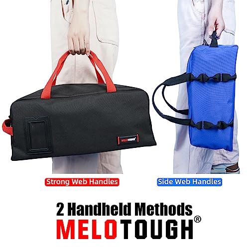 MELOTOUGH Waxed Canvas Utility Tool Tote bag Combo Kit-Includes 2 Medium Tool Organizer Bags + 16 Inch and 14 Inch Tool Bag Canvas Tool Tote Bags with Zipper