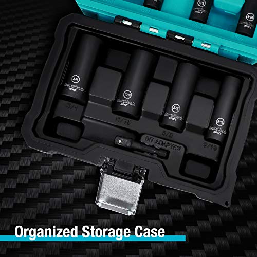 DURATECH 10-Piece 3/8" Drive 6-Point SAE Deep Impact Socket Set