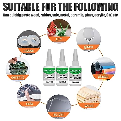Jue-Fish Multifunctional Glue, Welding High-Strength Oily Glue, Universal Super Glue, Instant Bonding, Strong Adhesion, Repairs Last Long Time for Metal, Wood, Ceramics,Leather, Glass (clear4pc) clear4pc