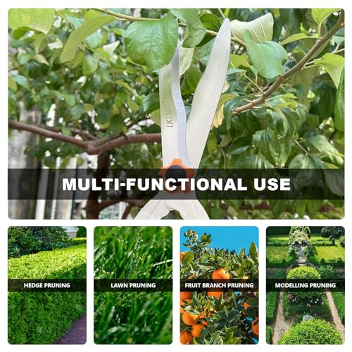 Garden Hedge Shears Manual Hedge Clippers for Trimming Borders Topiaries Boxwood and Decorative Grasses, 21 Inch Carbon Steel Bush Cutter by LKDING