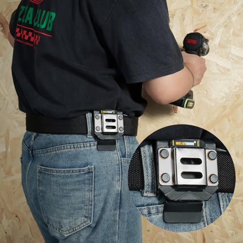 MELOTOUGH Nail and Screw Organizer Pouch with Belt Clip, Drill Holder for Tool Belt,Drill Holster(Black)
