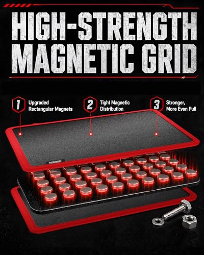 Magnetic Tool Mat 40 LBS Heavy Duty Flexible Magnetic Tool Holder 3Pcs Magnetic Mat Red