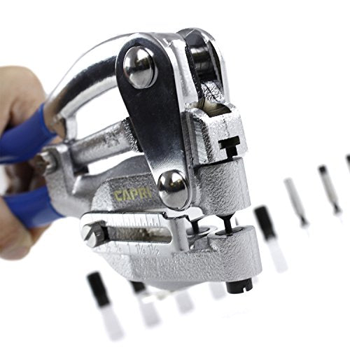 Capri Tools CP21050 21050 Metal Hole Punch Set With Puncher 16 Piece, Black