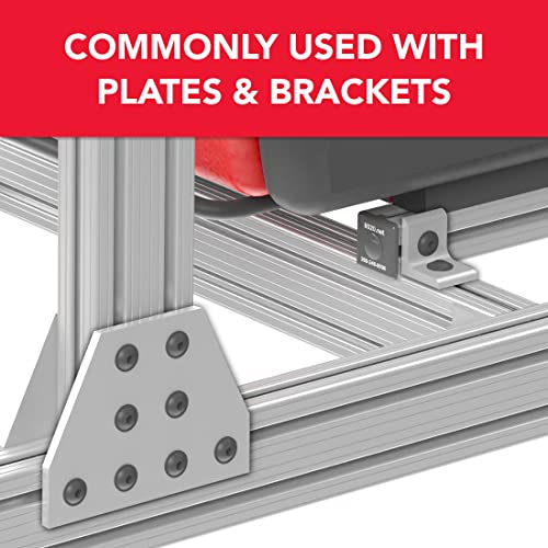 8020, 3675, 10 Series Stainless Steel SS 1/4-20 Centered Slide in Economy T Nuts Hardware Nuts for 10 Series Aluminum Extrusions (25 Pack) 25 Pack
