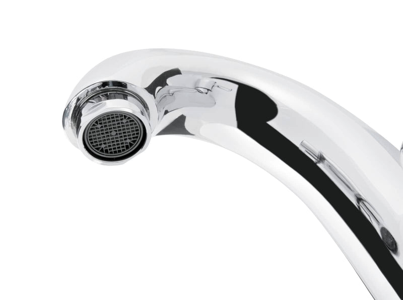 'aquaSu® Premium cold water tap with water-saving mixing nozzle, side operation, bathroom pillar valve, single-lever mixer with ceramic cartridge, round spout, cold water valve, brass, chrome, 796200 chrome - Primo