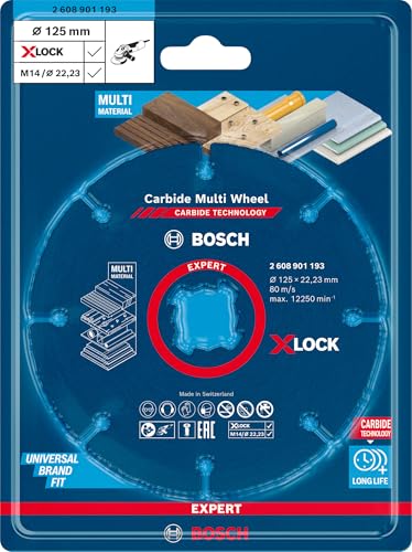 Bosch Professional Expert Carbide Multi Wheel X-Lock Cutting Discs (for Hardwood, Diameter 125 mm, Accessories Small Angle Grinder) 1 pcs
