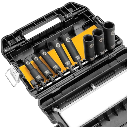 DeWalt Impact Socket Set 1/2 Drive, 10 Piece 1/4" to 1/2" Impact Socket Adapter Set (DW22812) One Size