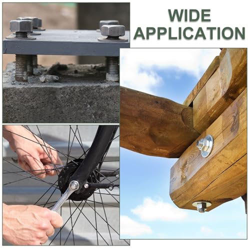 uxcell 5 Pcs SAE 1-1/2" Black Flat Washers, 45# Steel SAE Metal Washer for Screws and Bolts (ASTM F436) 1-1/2"