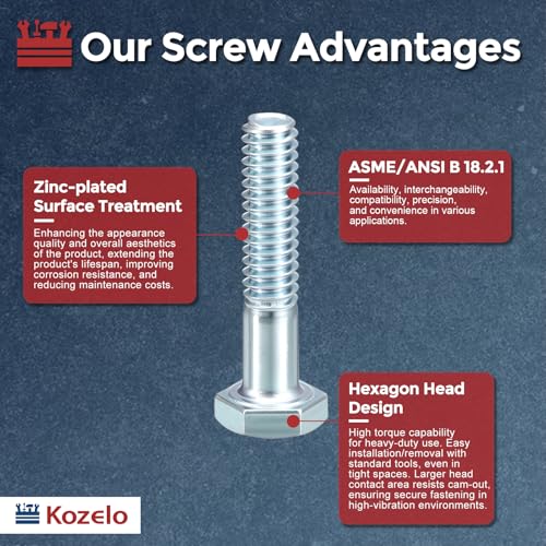 10Pcs Hex Head Screws Bolts-1/2-13x5-1/2 Carbon Steel Grade 5 1/2"-13x5-1/2" Blue White 10