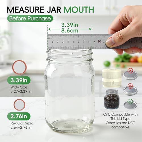 Mason Jar Vacuum Sealer Kit, Electric Sealer for Wide and Regular Mouth Mason Lids, Canning Vacuum Sealer Mason Jar, Automatic Vacuum Sealer Machine for Food Storage (Beige) Beige