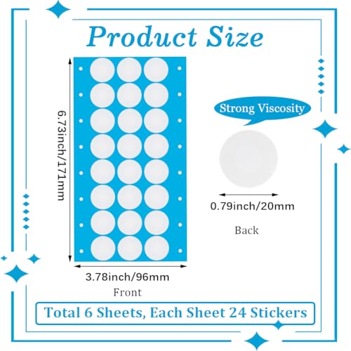 GORGECRAFT 144 Pieces 6 Sheets Synthetic Filter Sticker Disc 20 mm Self-Adhesive Monotub Filter Discs 0.3 μm Wide Neck Preserving Jar Filter Patch Tape for Mushroom Breeding Supplies Filter Pad Replacement 144pcs 20mm