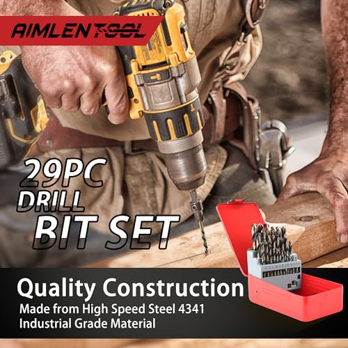 29Pcs(1/16"-1/2") Drill Bit Set M35 HSS Jobber Length 29PCS Black and Gold Drill Bit