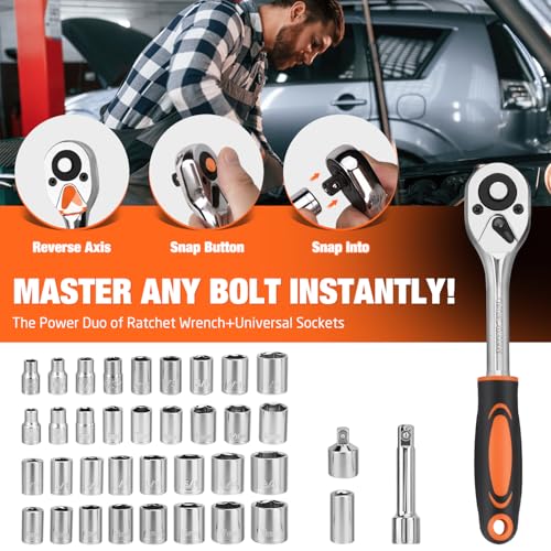248-Piece Home Repair Hand Tool Set with Storage Case Orange