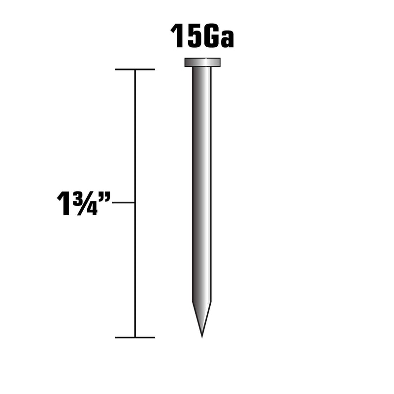 Metabo HPT Angled Finish Nails | 1-3/4 Inch x 15 Gauge | Galvanized | 1000 Count | 24203SHPT 1-3/4" x 15 GA EG